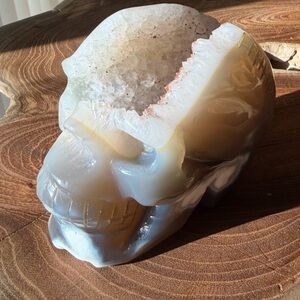Rare Druzy Agate Crystal Skull – Natural Quartz Geode Skull